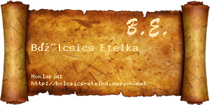 Bölcsics Etelka névjegykártya